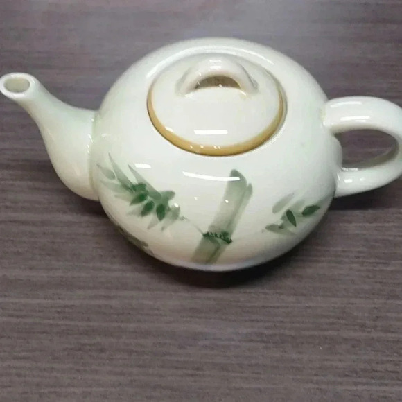 World Market Other - Bamboo World Market Tea Pot Vintage Ceramic Kettle Collectable